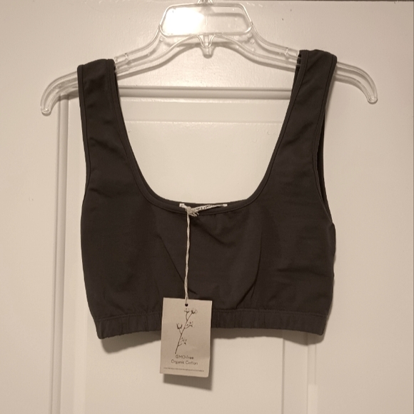 Groceries Apparel Other - NWT Groceries Apparel organic cotton bralette charcoal grey Size L